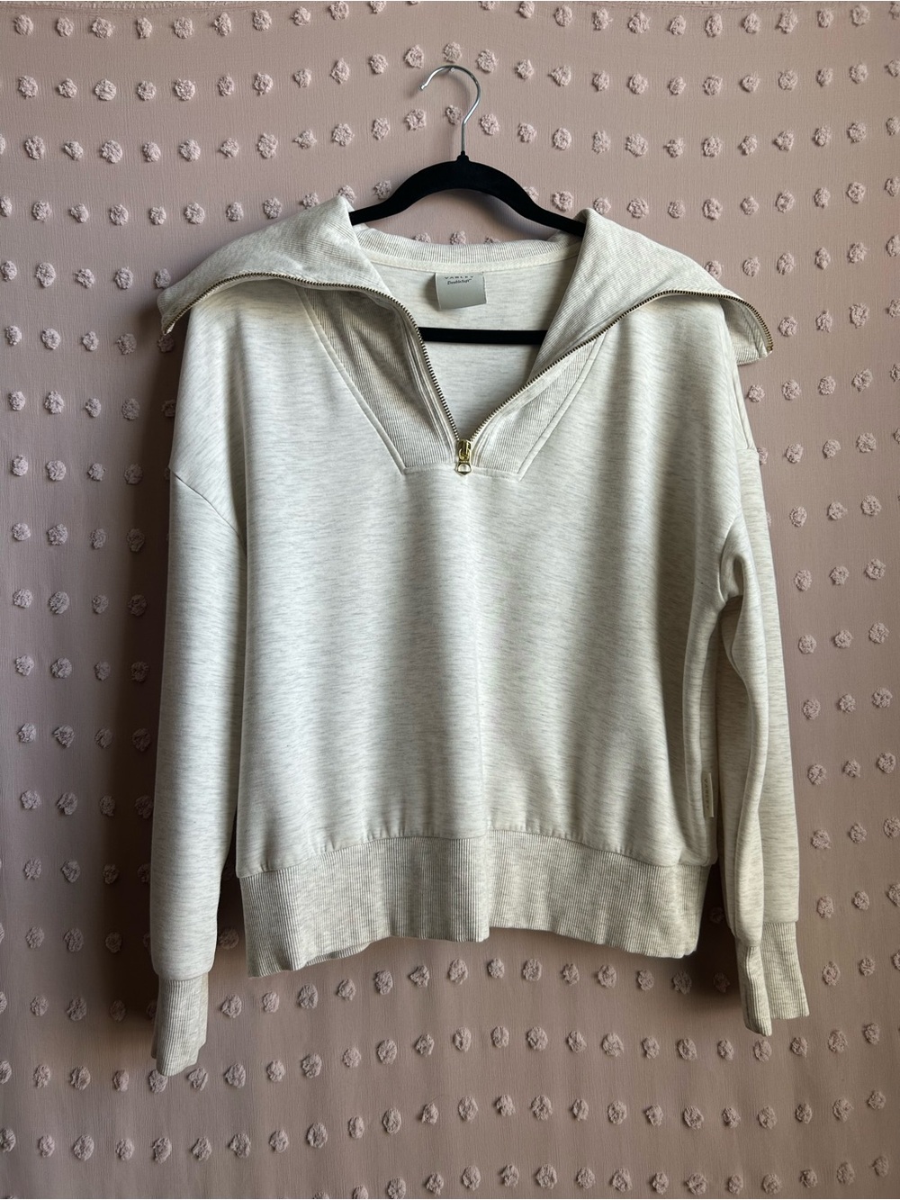 Varley Women’s Double Soft Catherine Half Sip Sweatshirt Sz‎ XS Cream Heather